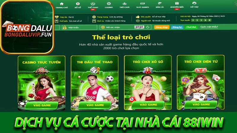 Những dịch vụ cá cược nhà cái 88iwin cung cấp