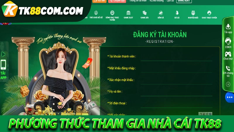 Phương thức để nhanh chóng tham gia nhà cái Tk88
