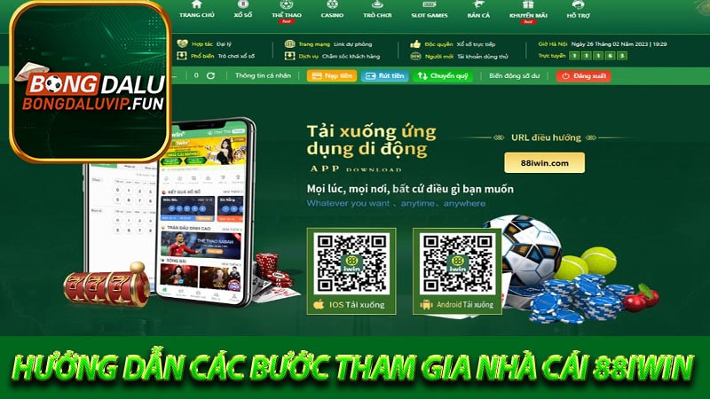 Hướng dẫn các bước tham gia nhà cái 88iwin